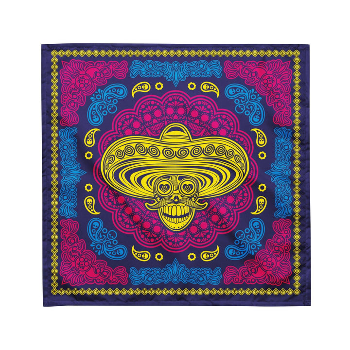 Skull Wearing Sombrero Purple Designer Bandana -Topkoalatee - TopKoalaTee