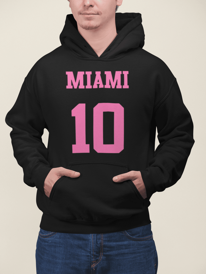 Soccer Hoodie Top Koala Soft Style Miami 10 Short Sleeve Unisex Hoodie - TopKoalaTee