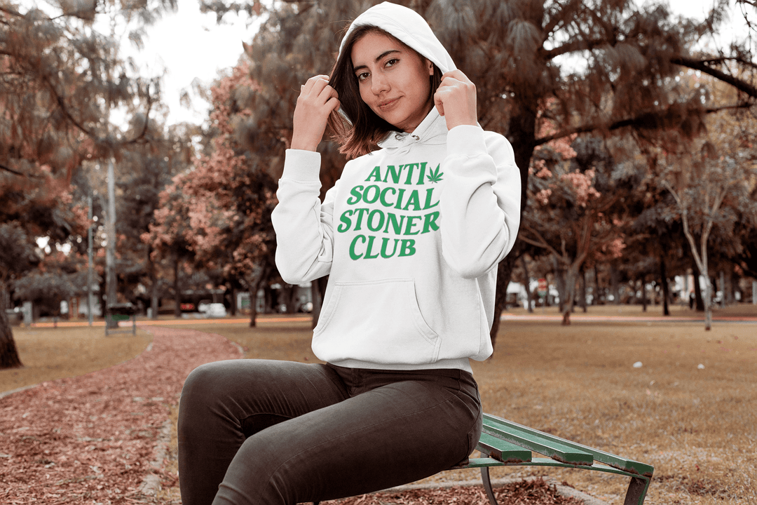 Soft Style Cotton Hoodie Anti Social Stoner Club Top Koala Pullover - TopKoalaTee