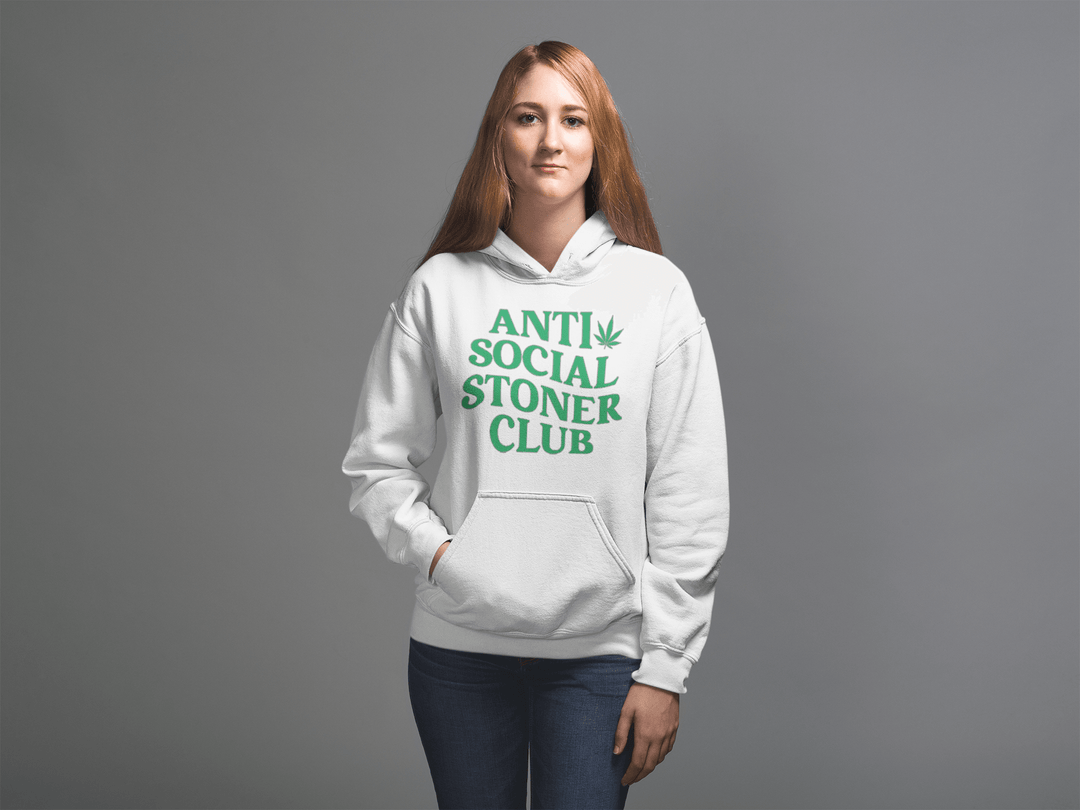 Soft Style Cotton Hoodie Anti Social Stoner Club Top Koala Pullover - TopKoalaTee