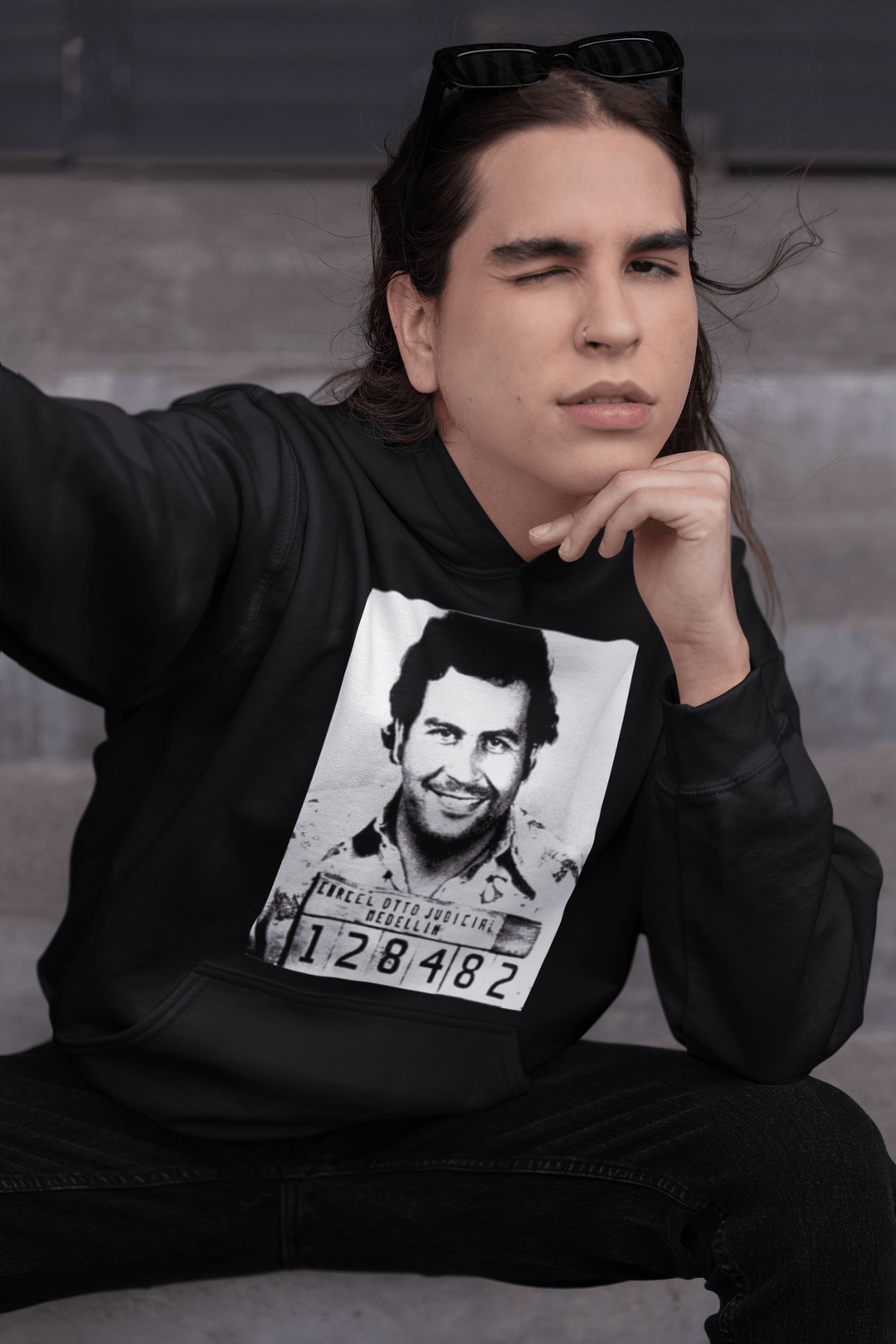 Soft Style Hoodie Famous Columbian Mug Shot Unisex MidWeight Pullover - TopKoalaTee