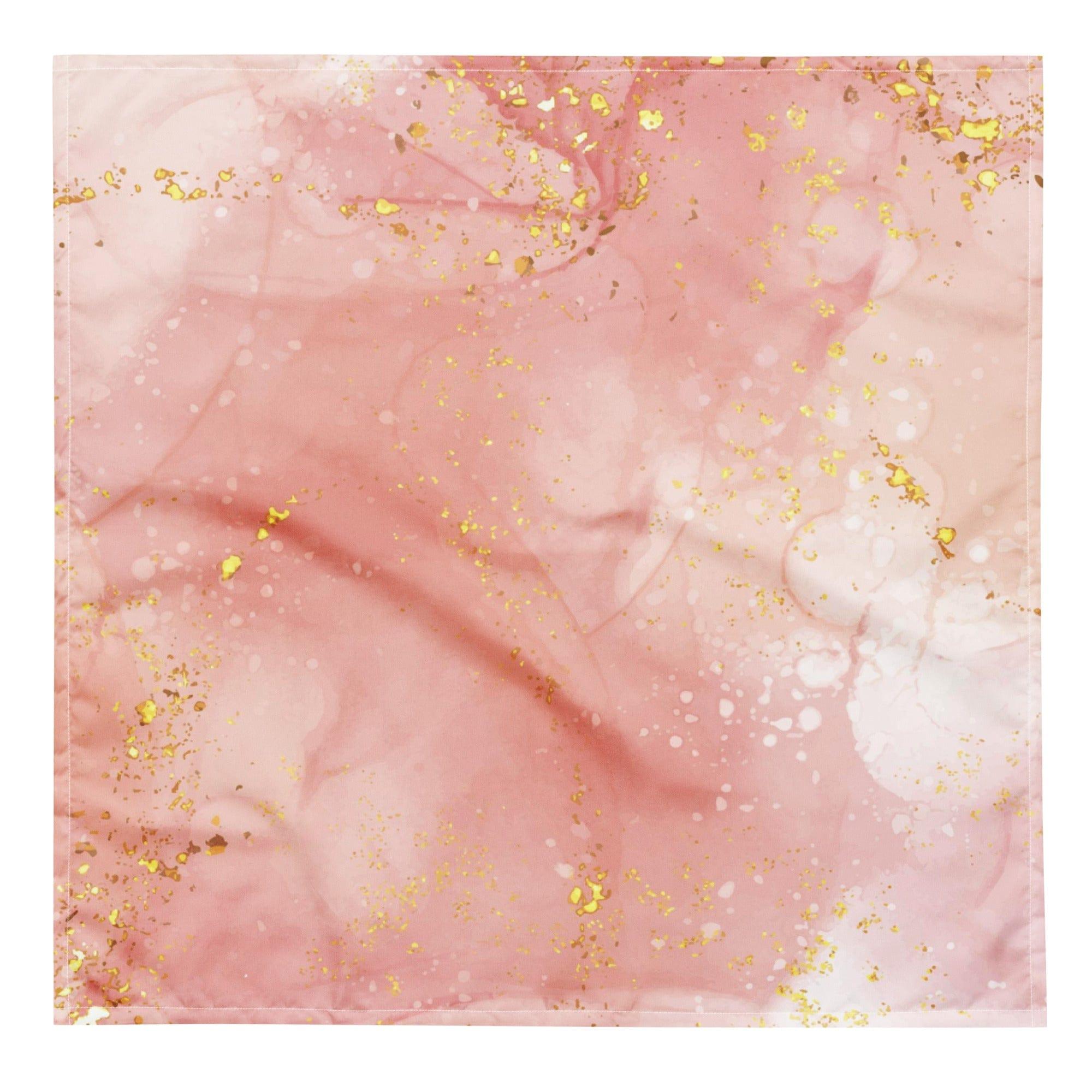 Speckled Gold Pink Tie Dye Designer Bandana Neck Scarf - TopKoalaTee