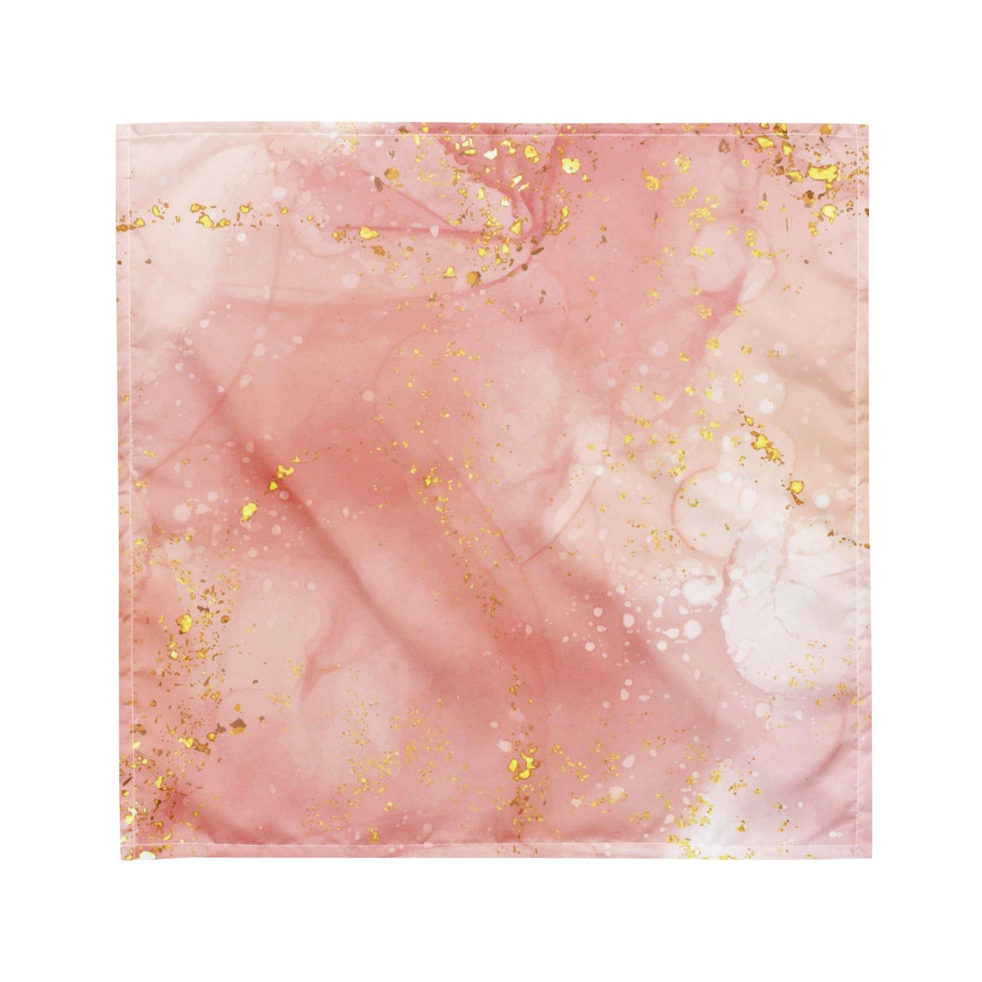 Speckled Gold Pink Tie Dye Designer Bandana Neck Scarf - TopKoalaTee