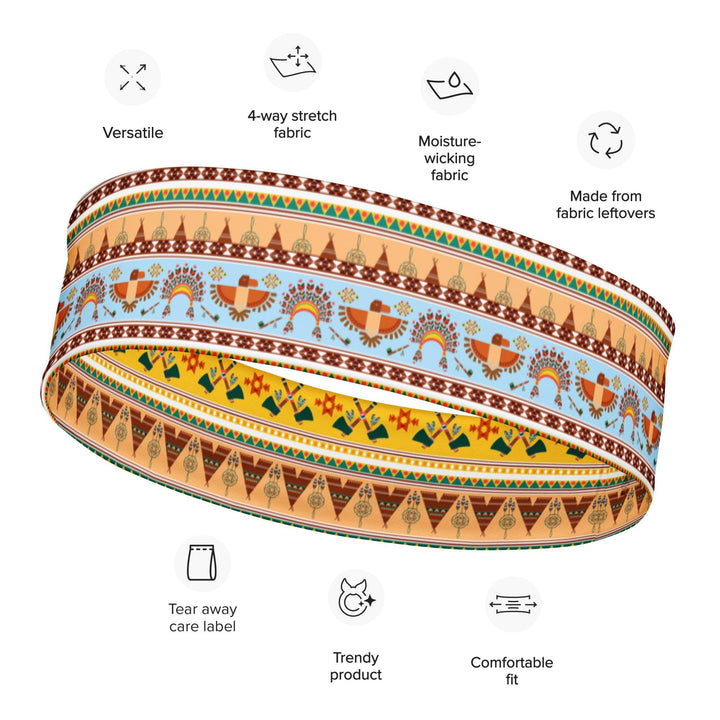 Traditional Native American Quick Dry Headband Version 2 - TopKoalaTee