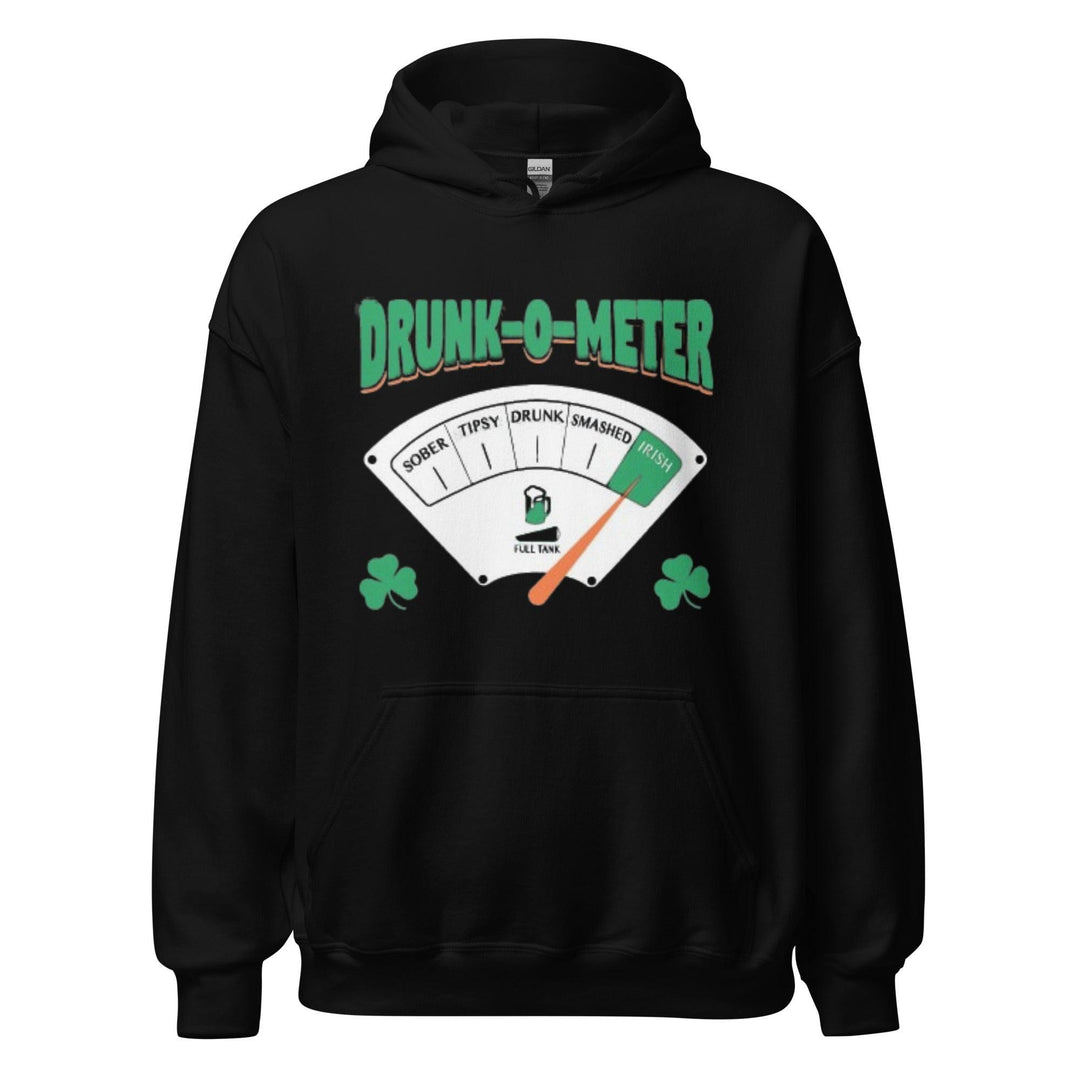 St. Patrick's Day Hoodie Drunk-O-Meter Midweight Blended Cotton Unisex Pullover - TopKoalaTee