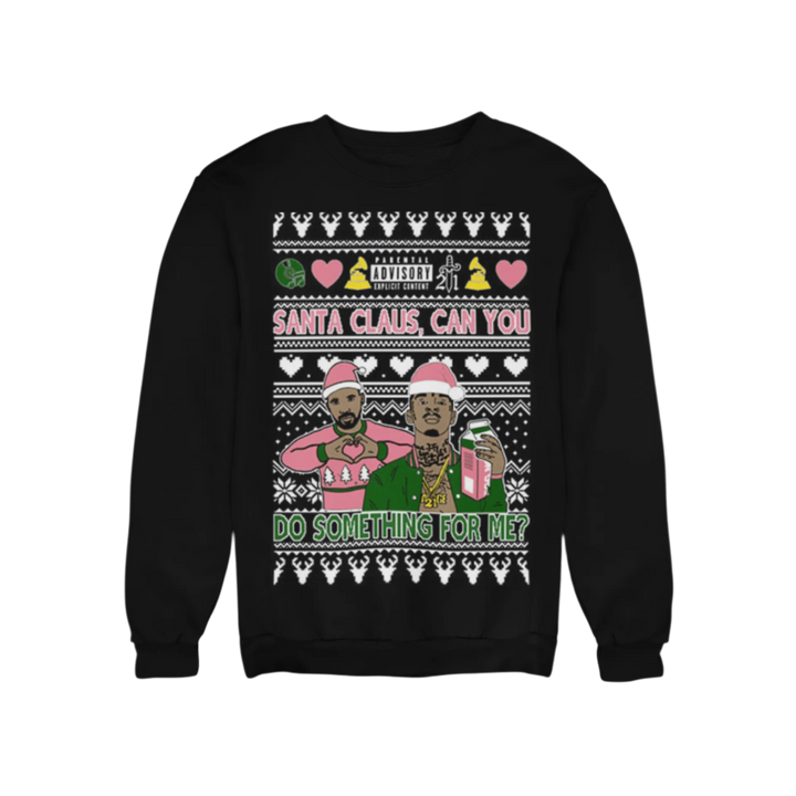 Ugly Christmas Crewneck Graphic Unisex Sweatshirt Santa Can't You Do Something For Me