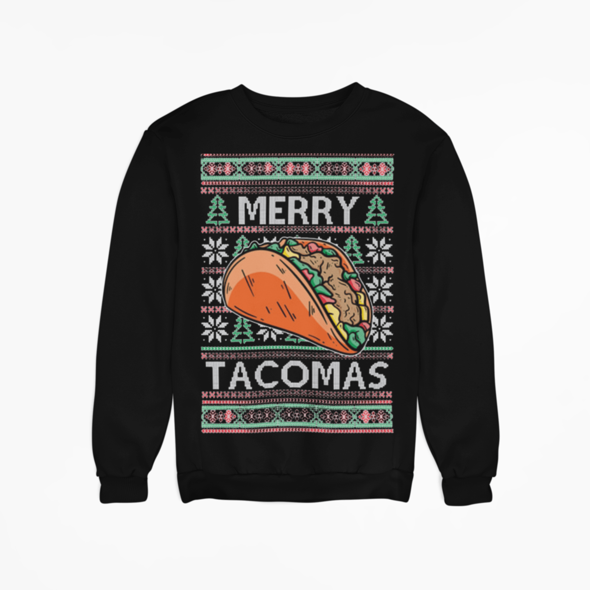 Ugly Christmas Sweater Merry Tacomas Cotton Blend Unisex Pullover