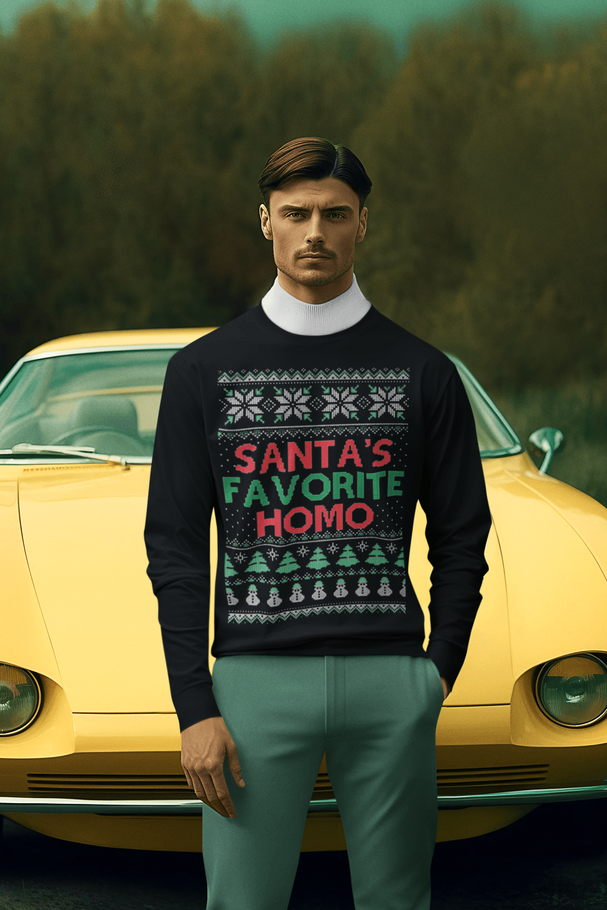 Ugly Christmas Sweater Santa's Favorit Homo Crewneck Pullover - TopKoalaTee