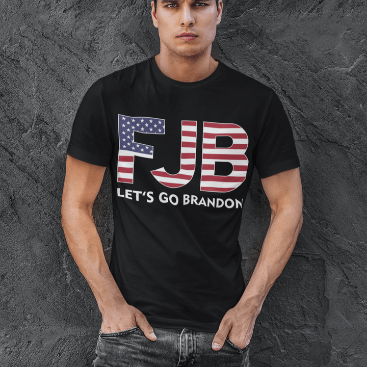 Let's Go Brandon FJB American Flag Lightweight Unisex Short Sleeve T-Shirt - TopKoalaTee