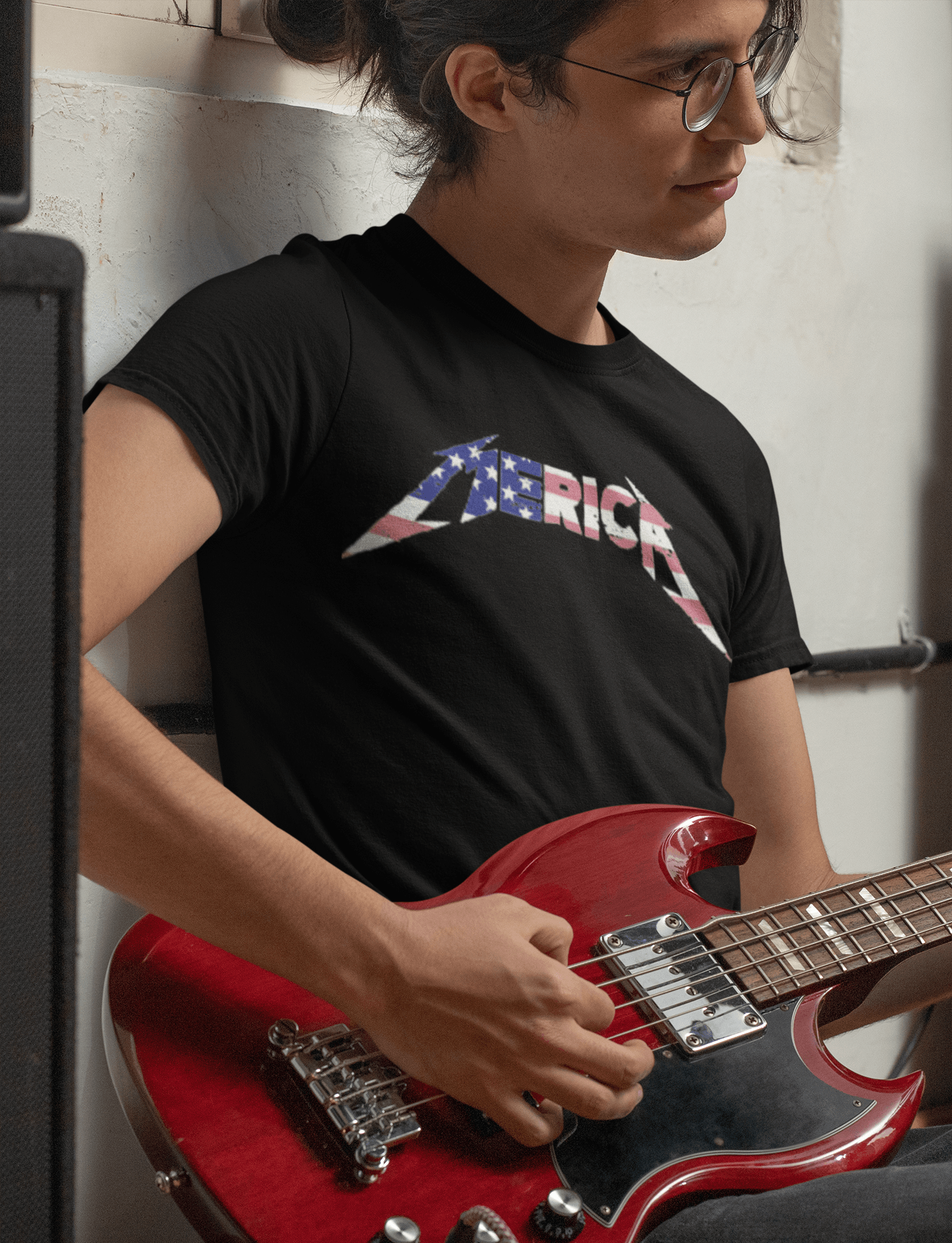 Patriotic T-shirt America, Famous Rock Band Style Softstyle Top Koala Tee - TopKoalaTee