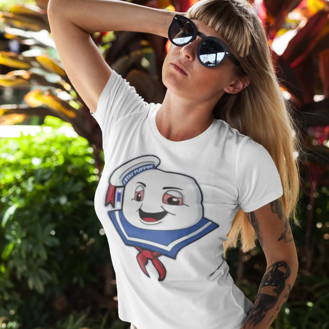 Short Sleeve Premium DTG Printed Unisex T-shirt I Stay Puffin Stoned Marshmallow Man