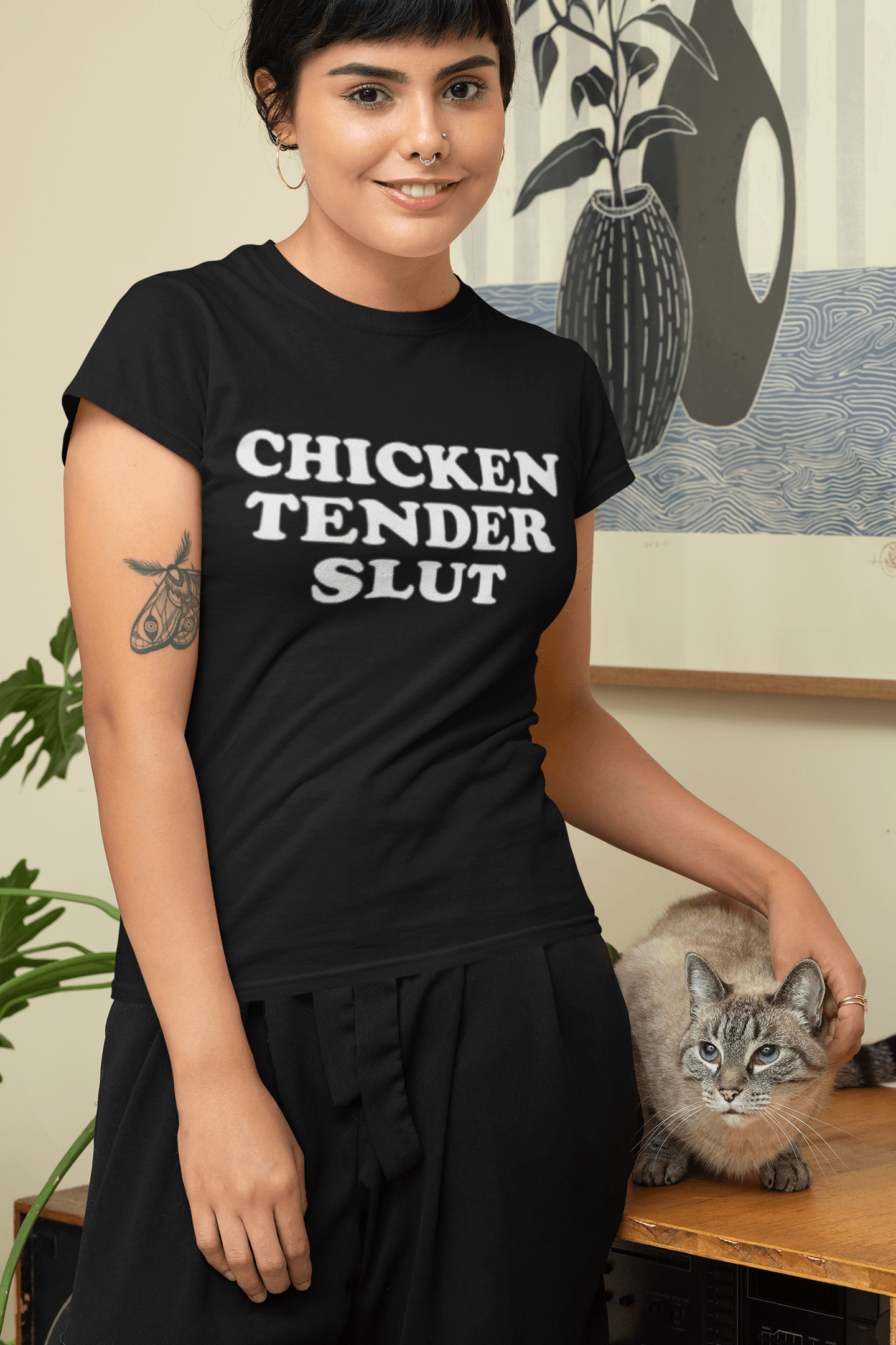 Cotton T-shirt Tender Chicken Slut Short Sleeve Ultra Soft Unisex Crewneck Top - TopKoalaTee