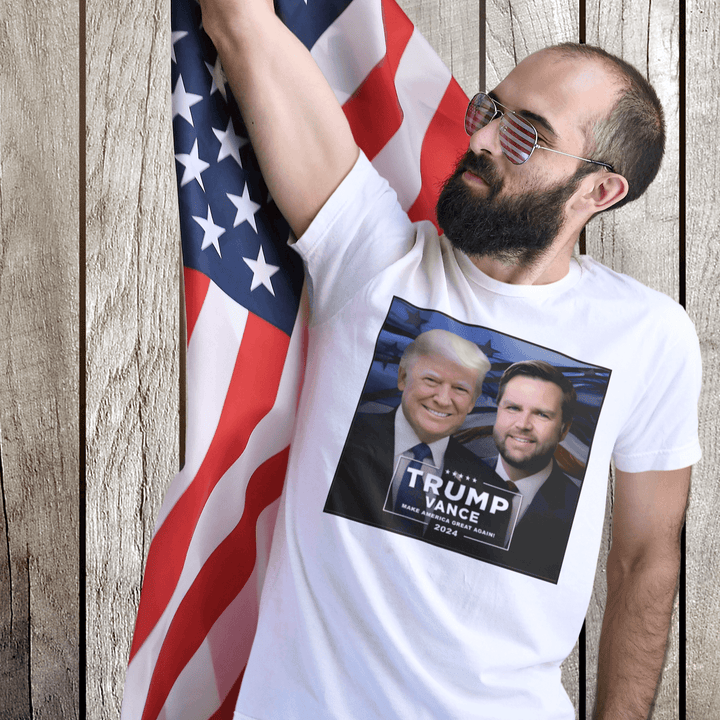 Trump Vance 24 Tshirt Short Sleeve 100% Cotton Unisex Crew Neck Top