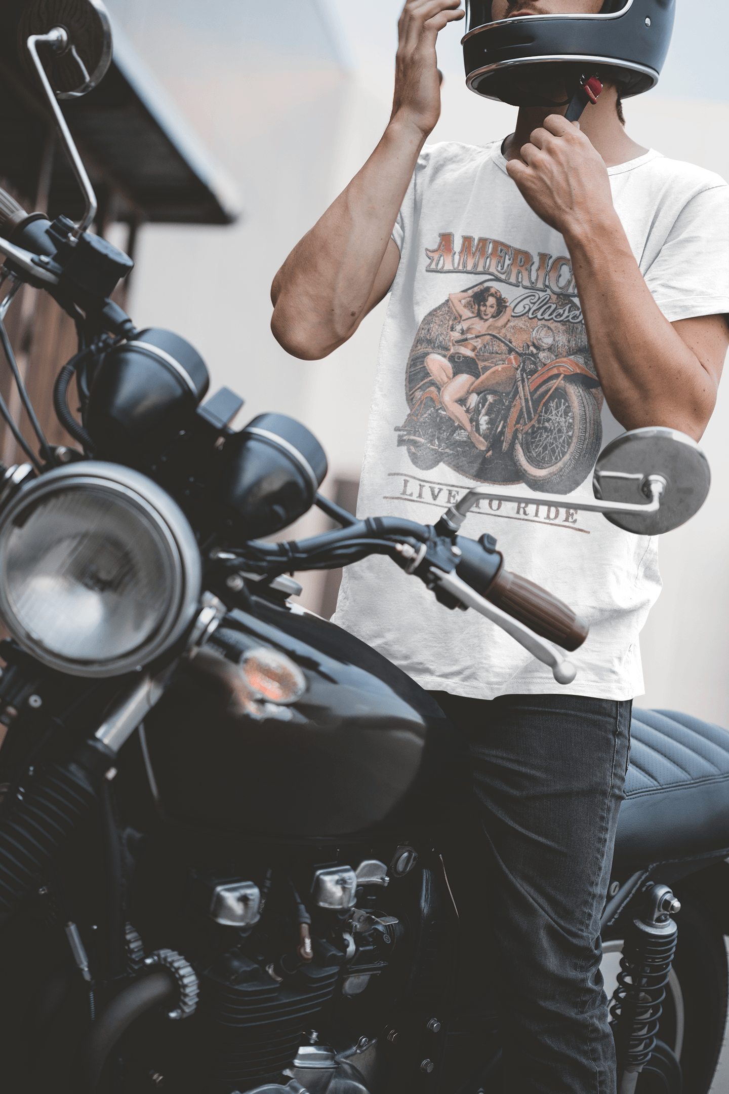 Motorcycle T-shirt American Classic Live to Ride Short Sleeve Unisex Top - TopKoalaTee