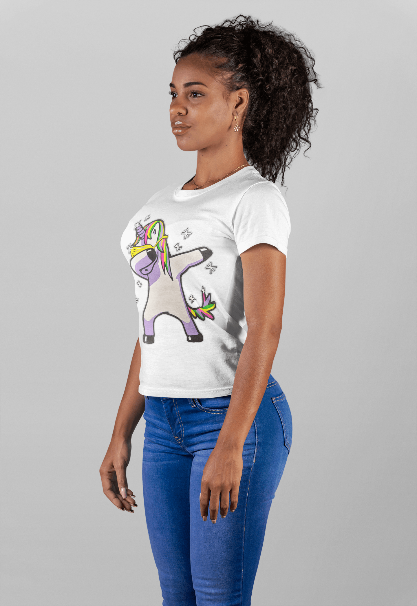 Tic Toc T-shirt Dabbing Rainbow Unicorn Short Sleeve Unisex Top - TopKoalaTee