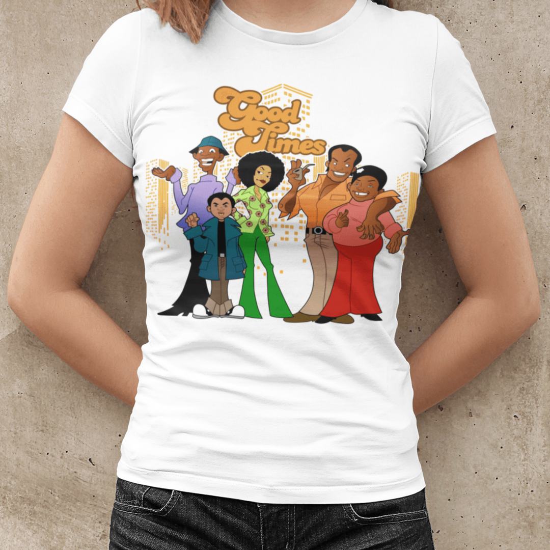 Good Times T-shirt 70's TV Sitcom Animated Retro Style of Cast Members Short Sleeve Unisex t-shirt - TopKoalaTee