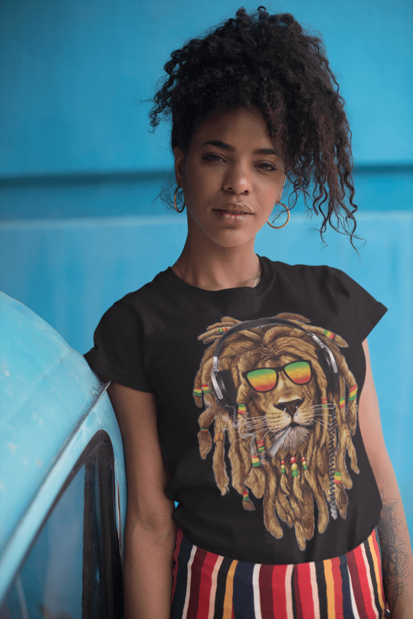 Short Sleeve T-shirt TopKoala Softstyle Jamaican Lion Unisex Tee - TopKoalaTee