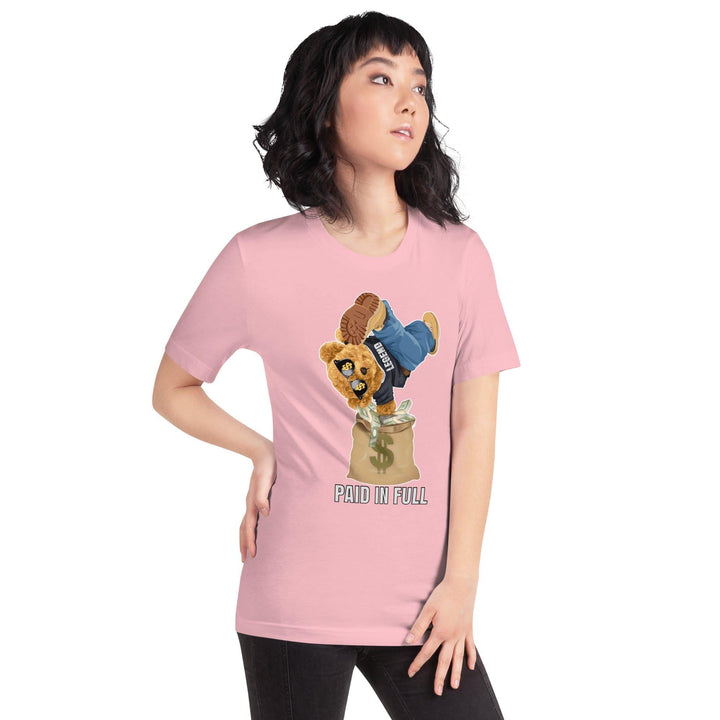 Teddy Bear T-Shirt Urban Teddy Series Legend Paid in Full Jumping into Moneybag Short Sleeve Top - TopKoalaTee