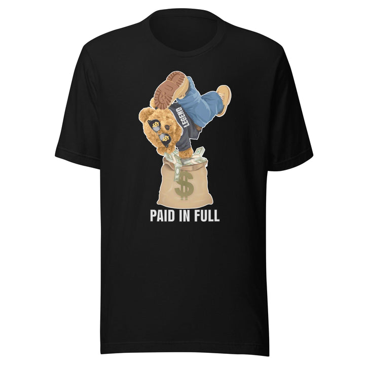 Teddy Bear T-Shirt Urban Teddy Series Legend Paid in Full Jumping into Moneybag Short Sleeve Top - TopKoalaTee