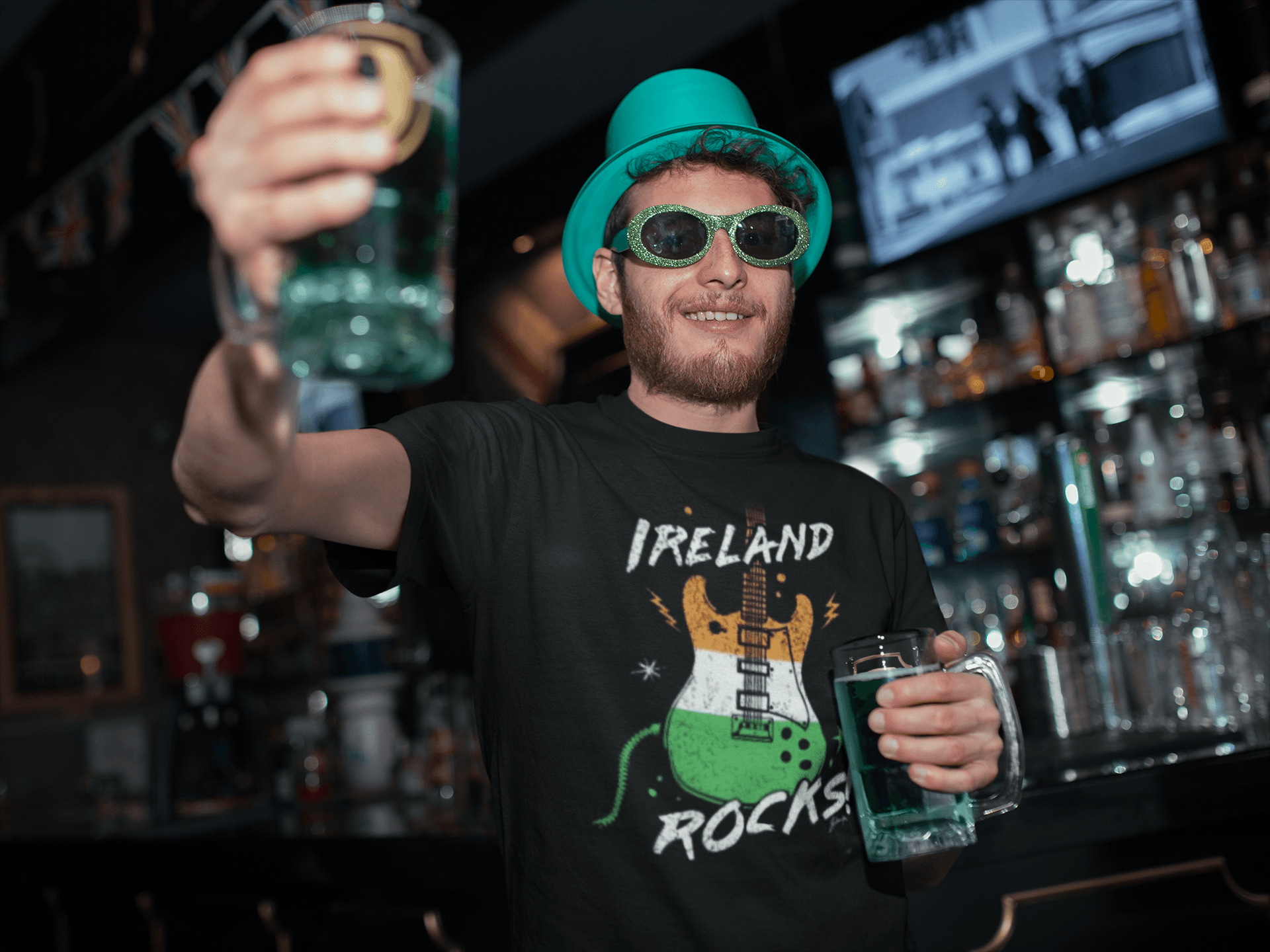 St. Patrick's Day T-shirt Ireland Rocks Short Sleeve 100% Cotton Crew Neck Unisex t-shirt - TopKoalaTee