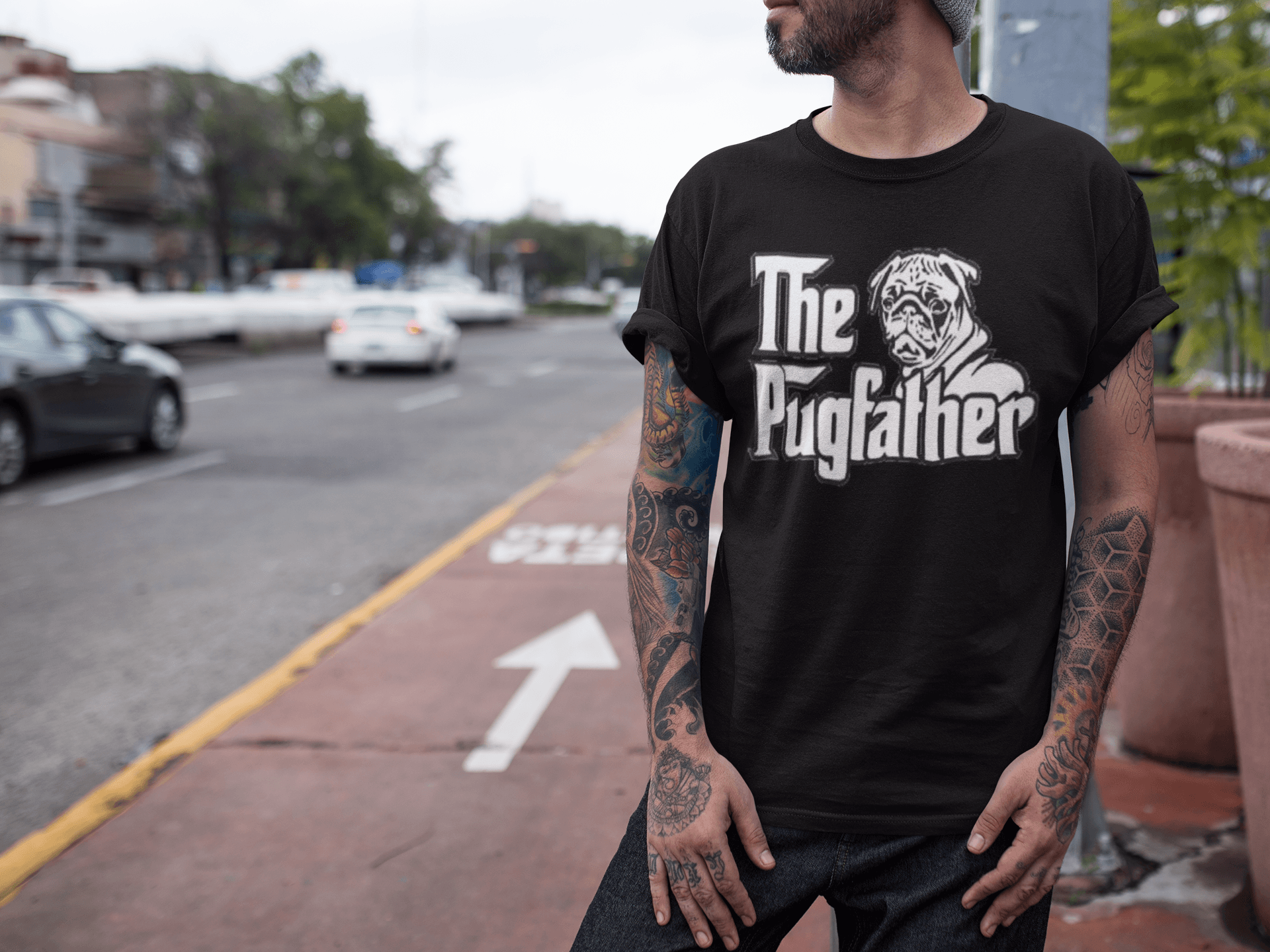 The Pugfather T-shirt Sofstyle 100% Cotton Top Koala Unisex Tee - TopKoalaTee