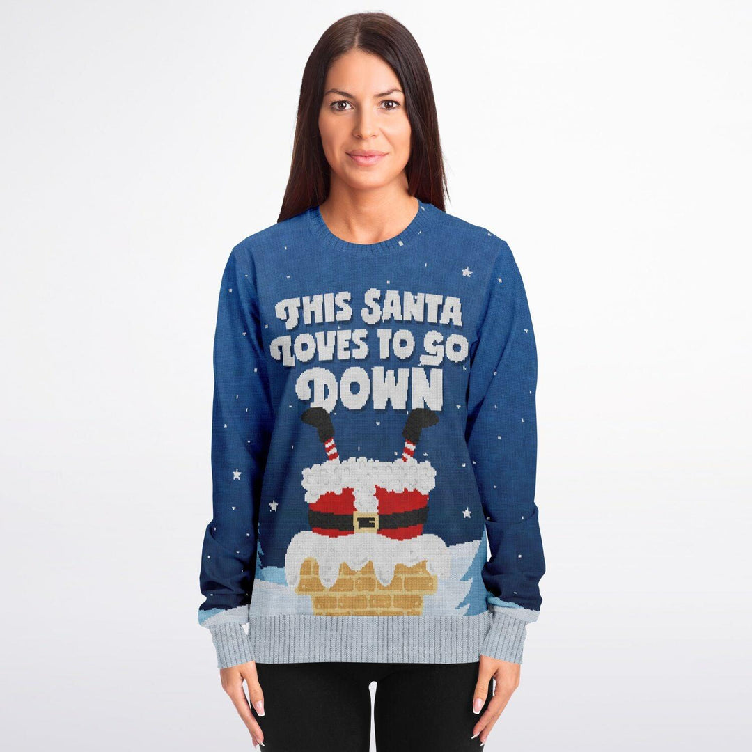 This Santa Likes To Go Down Ugly Christmas Sweater Top Koala Tee - TopKoalaTee