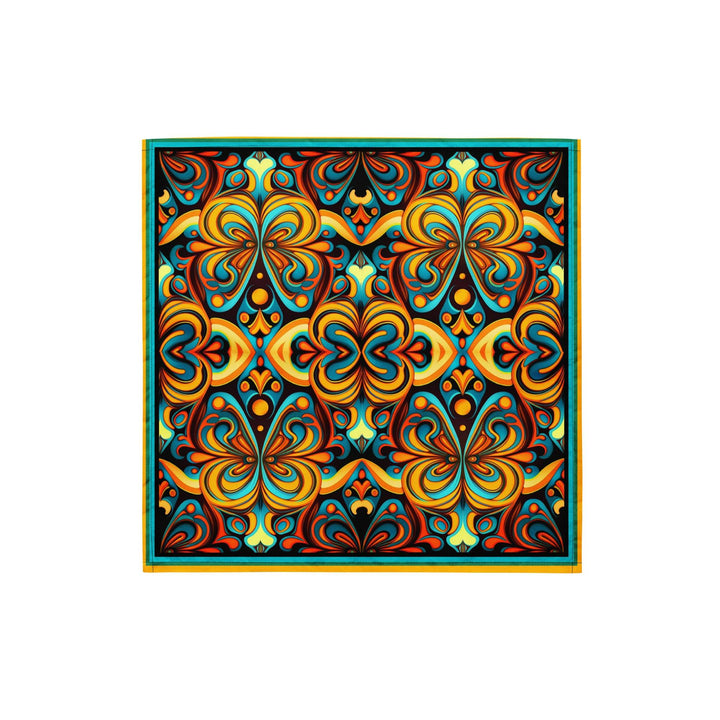 Three Colors Abstract Tribal Tattoo Pattern Luxury Neck Scarf Bandana - TopKoalaTee