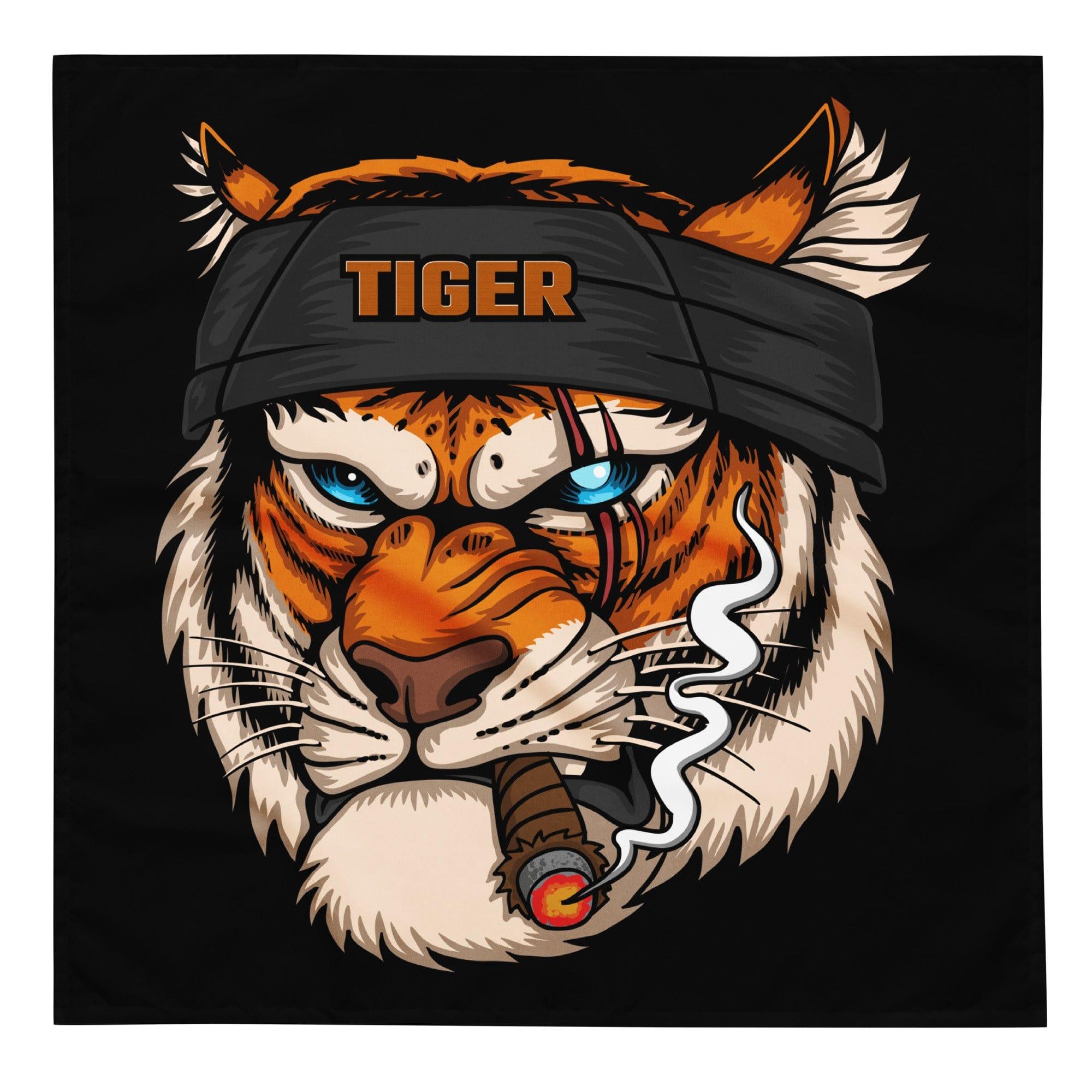 Tiger Smoking Cigar Designer Bandana-Topkolatee - TopKoalaTee