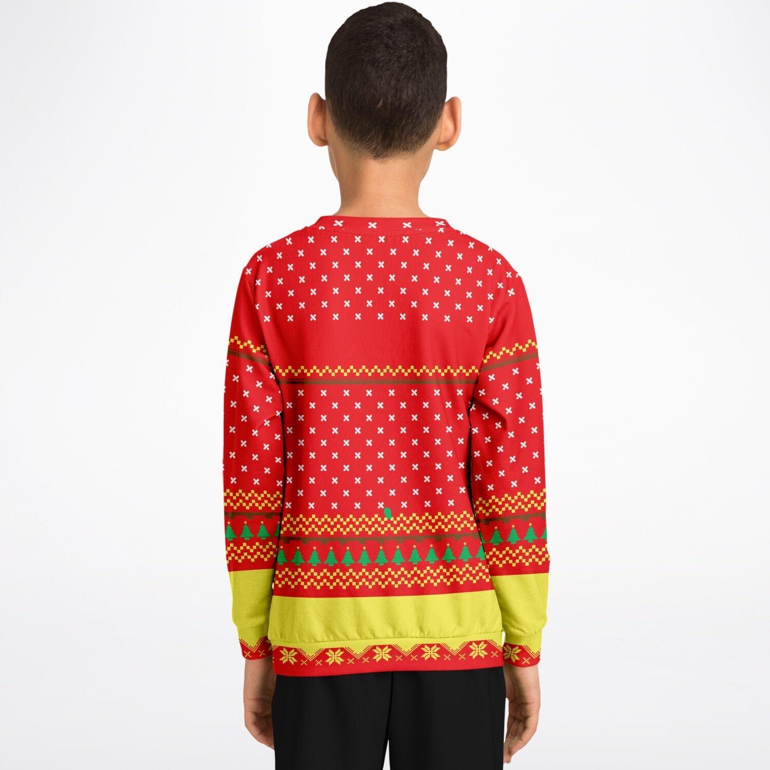Too Lit to Quit Kids Unisex Ugly Christmas Sweatshirt - TopKoalaTee