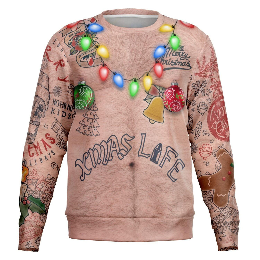 Topless Xmas Life Front and Rear Design Ugly Christmas Sweater