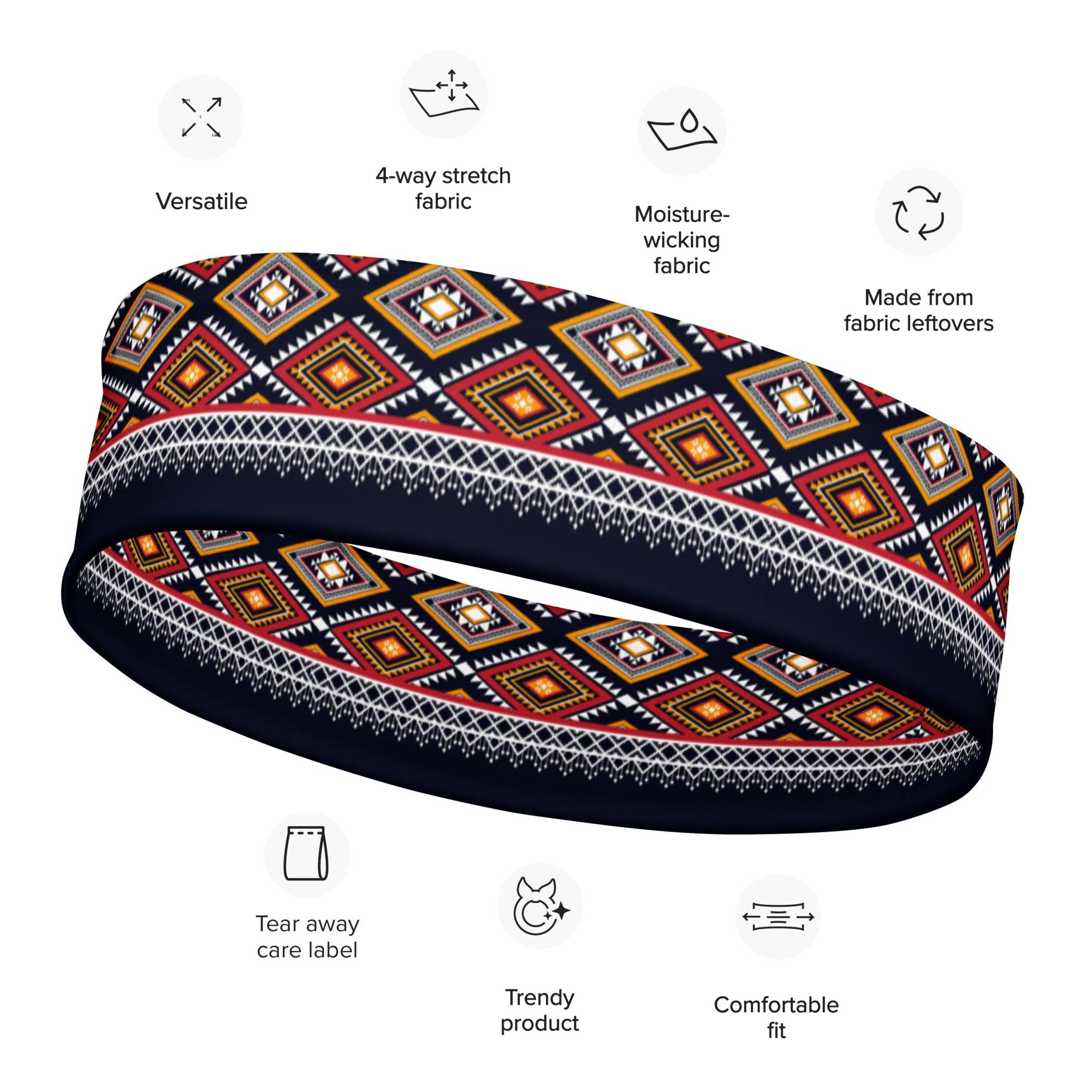 Traditional Navy and Red Native American Version16 Headband - TopKoalaTee