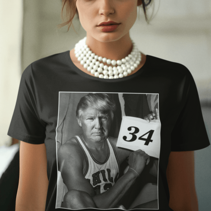 Trump T-Shirt Famous Chicago #34 Short Sleeve Crew Neck Unisex Top - TopKoalaTee