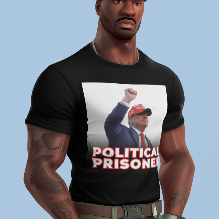 Trump T-Shirt Political Prisonor Short Sleeve Unisex Cotton Crew Neck Top - TopKoalaTee