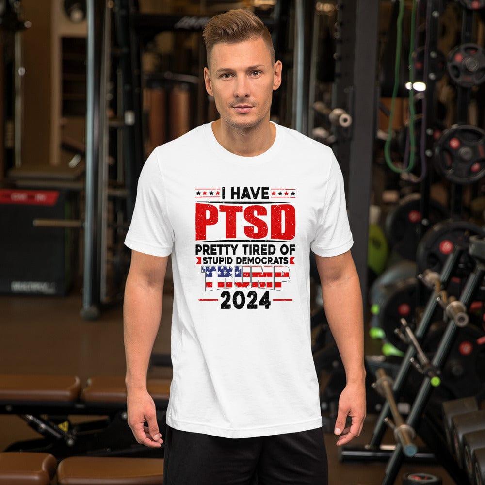 Trump T-shirt PTSD Pretty Tired Of Stupid Democrats Trump 2024 - TopKoalaTee
