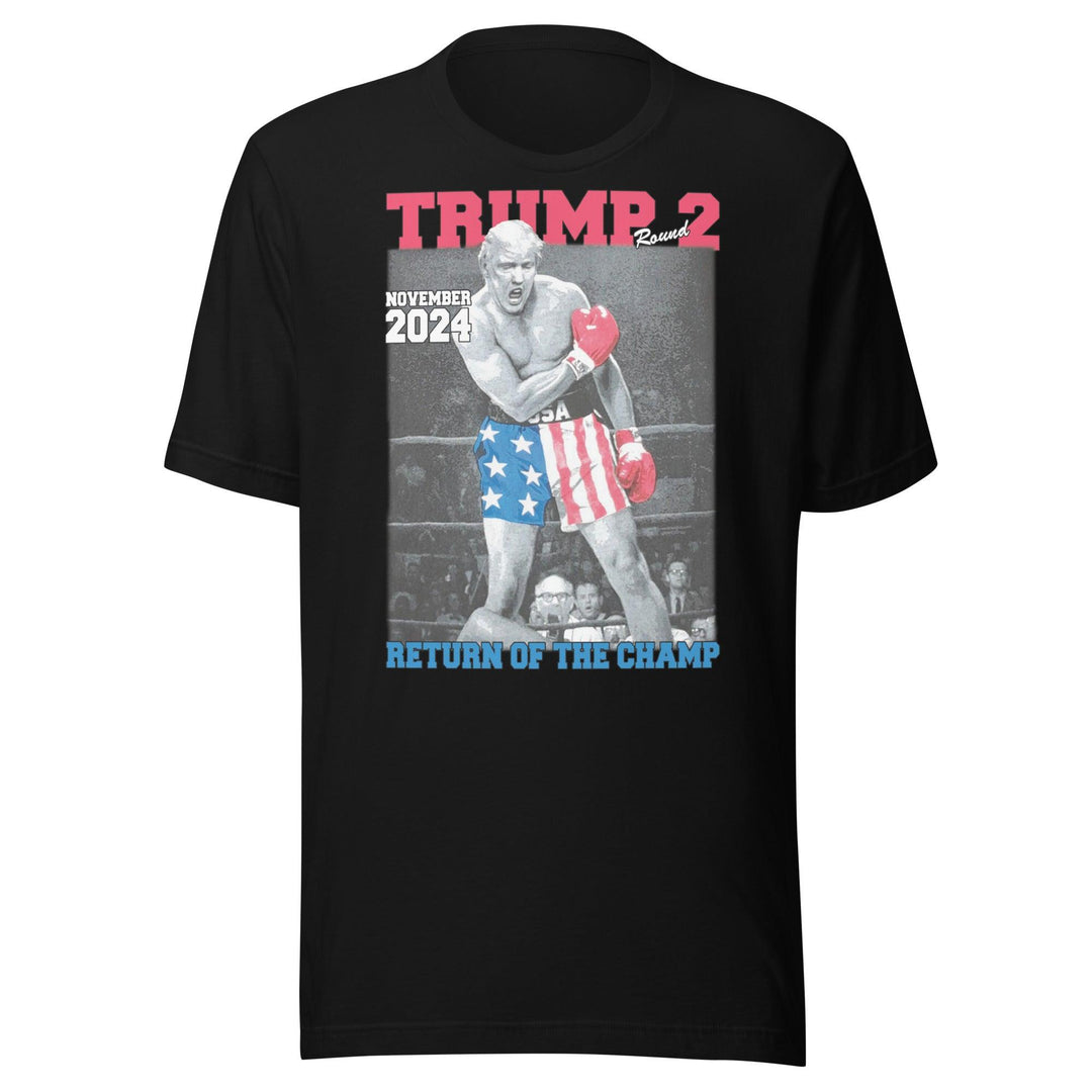 Trump T-shirt Round 2 Return of the Champ 2024 Short Sleeve Lightweight Crew Neck Top - TopKoalaTee