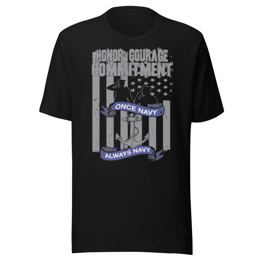 U.S. Navy T-shirt Honor Courage Commitment Short Sleeve 100% Cotton Crew Neck Top - TopKoalaTee