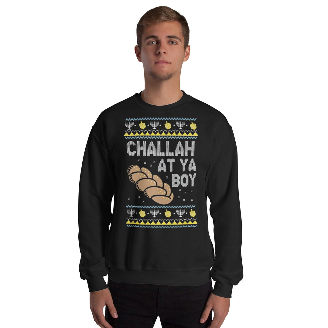 Ugly Chanukah Sweater Challah at You Crewneck Sweater Pullover - TopKoalaTee