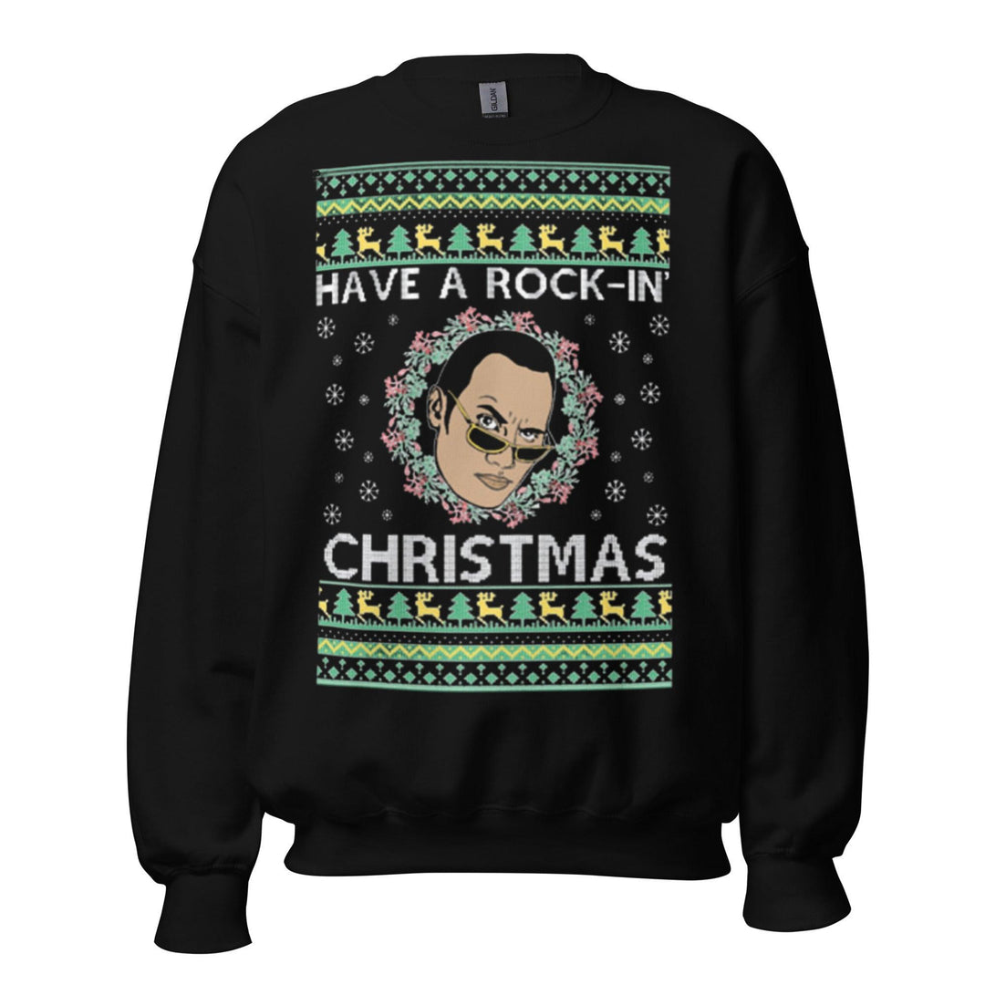 Ugly Christmas Sweater Have a Rock-In Roll Christmas Crewneck Pullover - TopKoalaTee