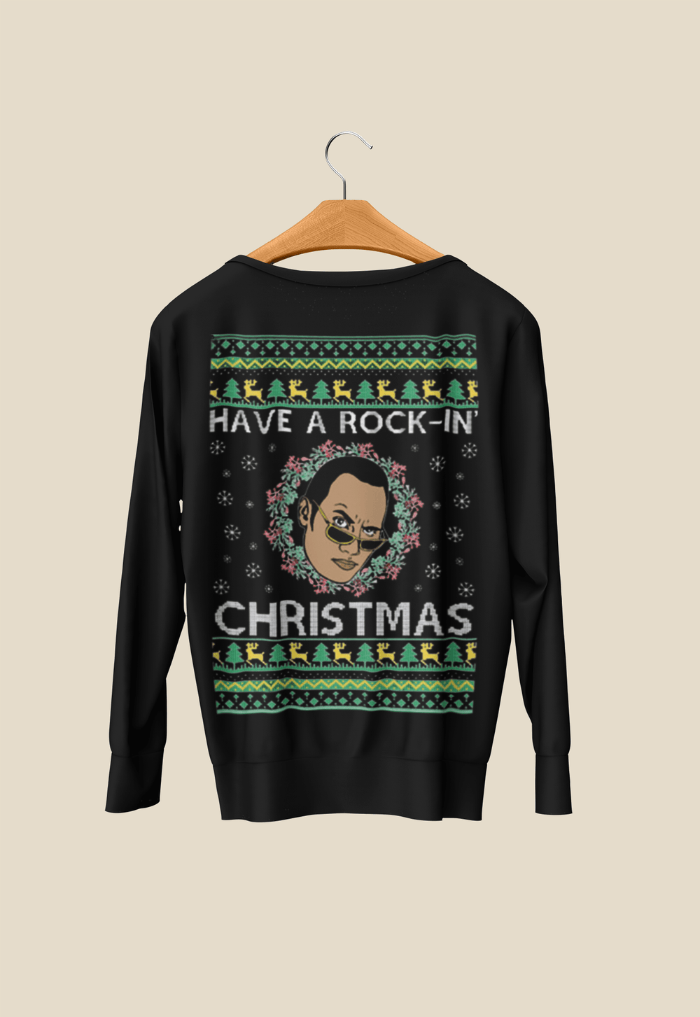 Ugly Christmas Sweater Have a Rock-In Roll Christmas Top Koala Crewneck Pullover - TopKoalaTee