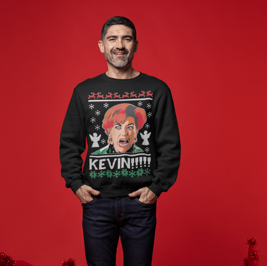 Ugly Christmas Sweater Kevin!! Top Koala Heave Blend Crewneck Pullover - TopKoalaTee