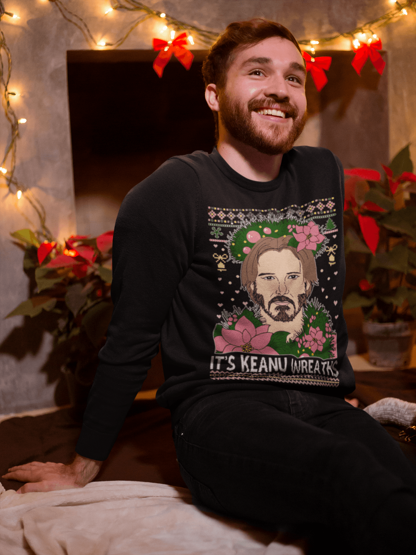 It's Keanu Wreaths Ugly Christmas Sweater Top Koala Tee - TopKoalaTee
