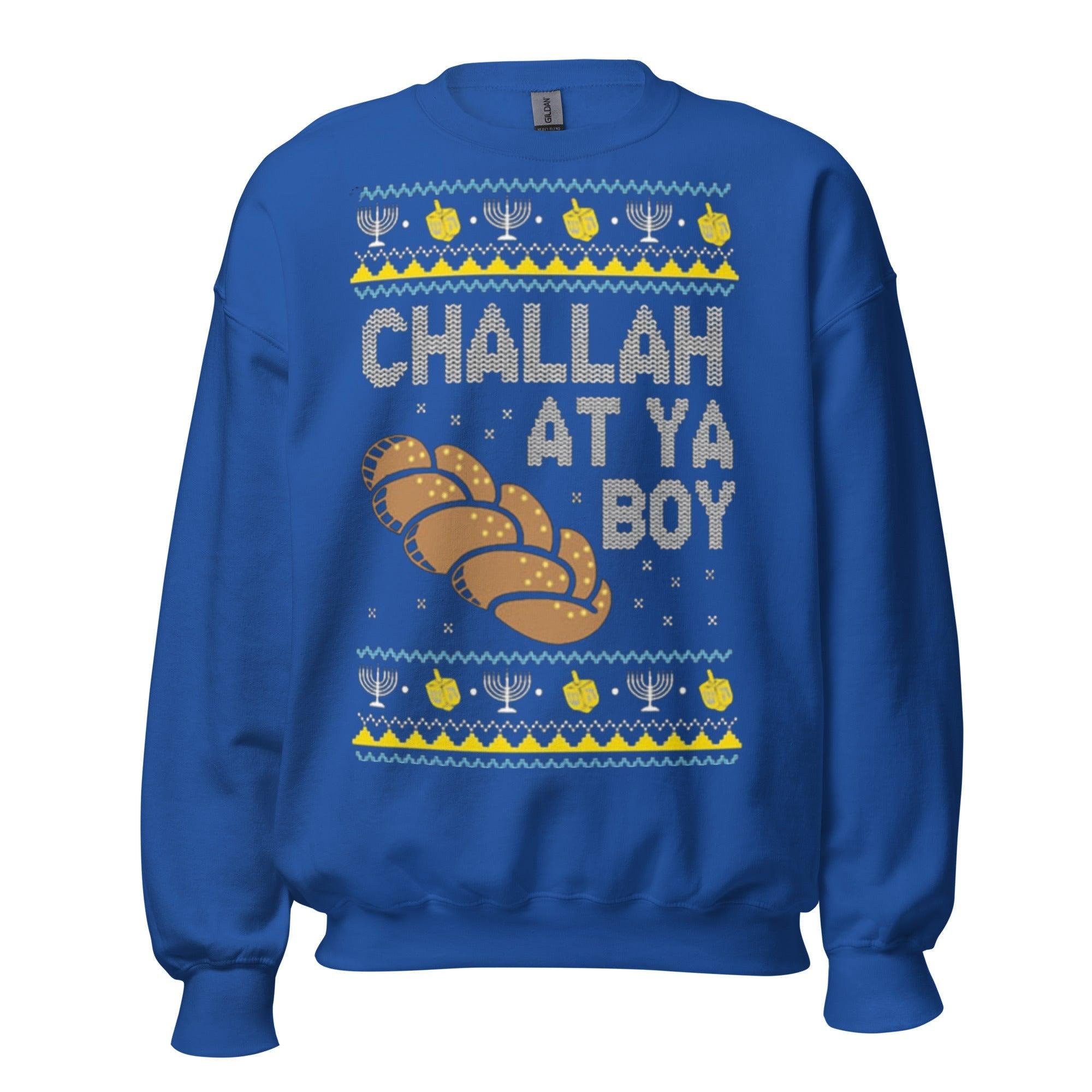 Ugly Chanukah Sweater Challah at You Crewneck Sweater Pullover - TopKoalaTee