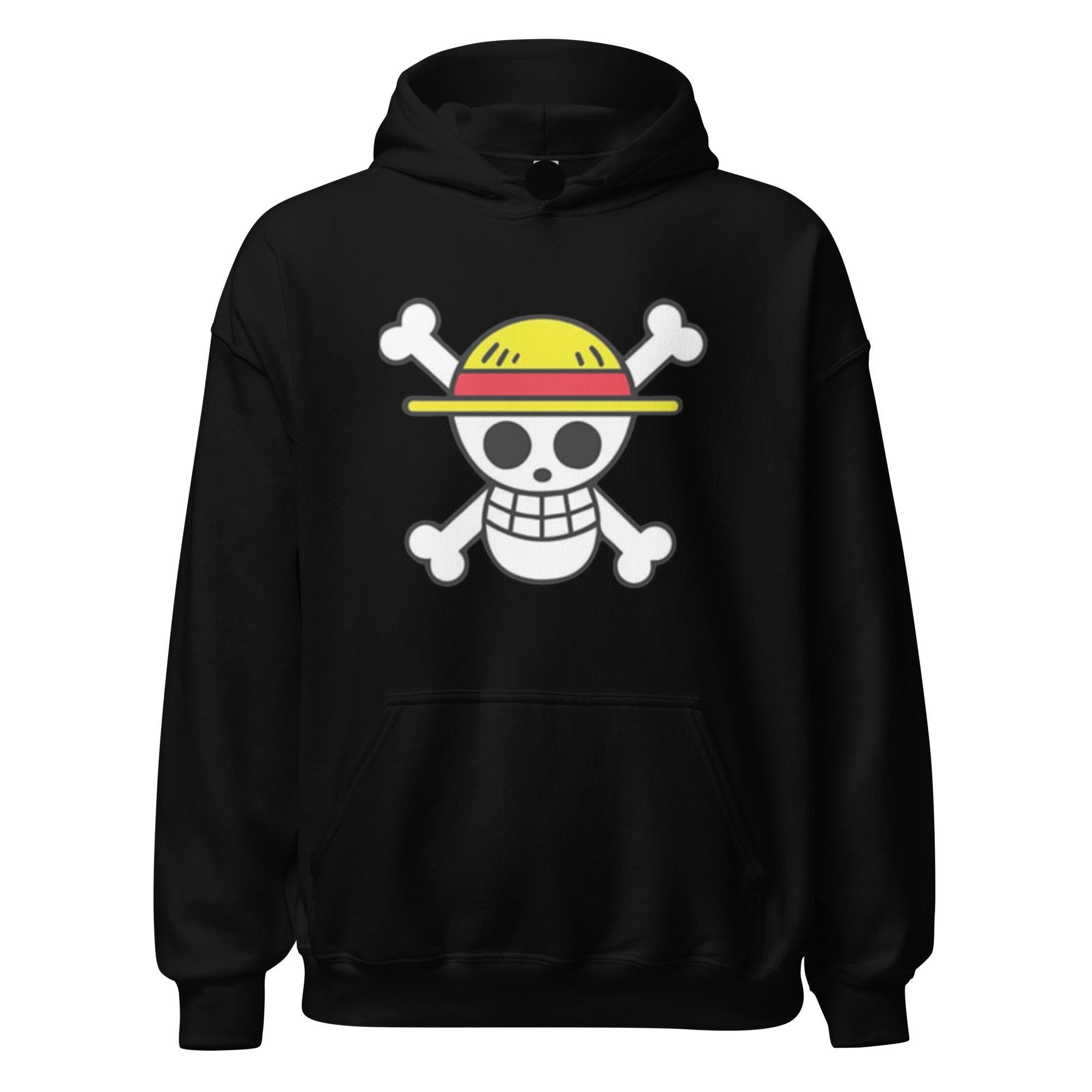Pirate Hoodie Top Koala Pirates Flag in Straw Hat Soft Style Unisex Pullover - TopKoalaTee
