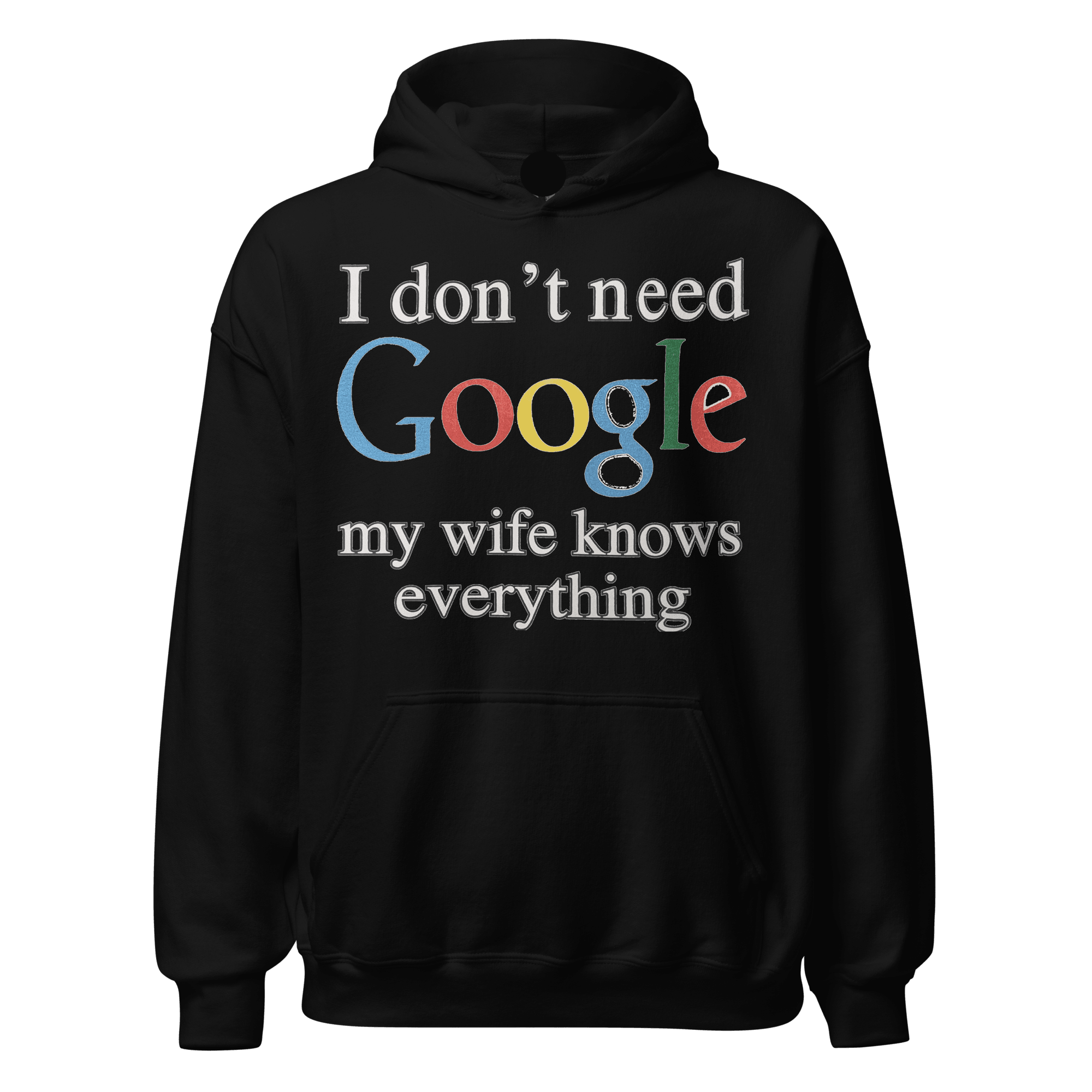 I Don't need Google My Wife/Husband Knows Everything Relationship Hoodie Set Ultra Soft Blended Cotton Midweight Pullover - TopKoalaTee