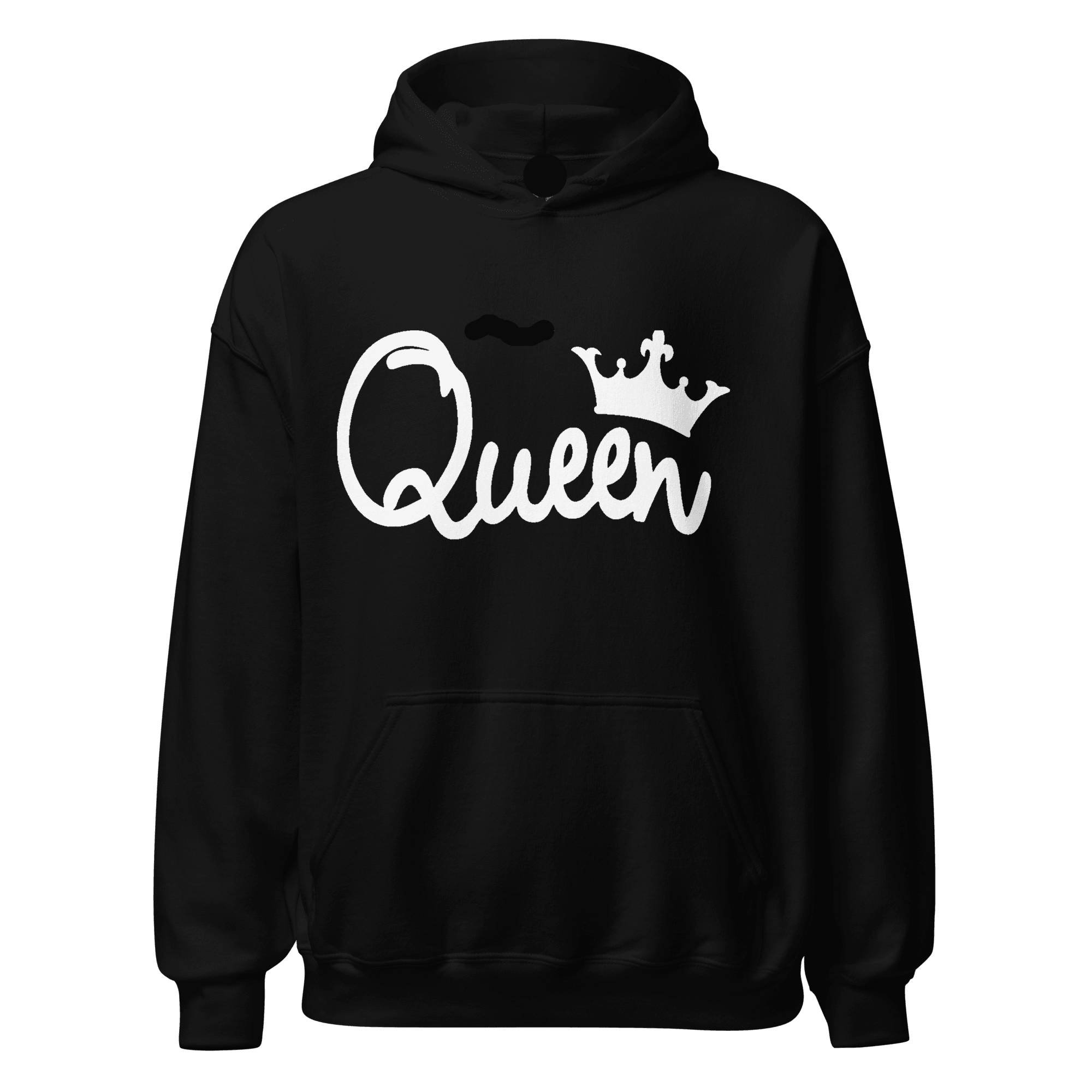 King/Queen in White Script Relationship Hoodies Set Ultra Soft Midweight Fabric Pullovers - TopKoalaTee