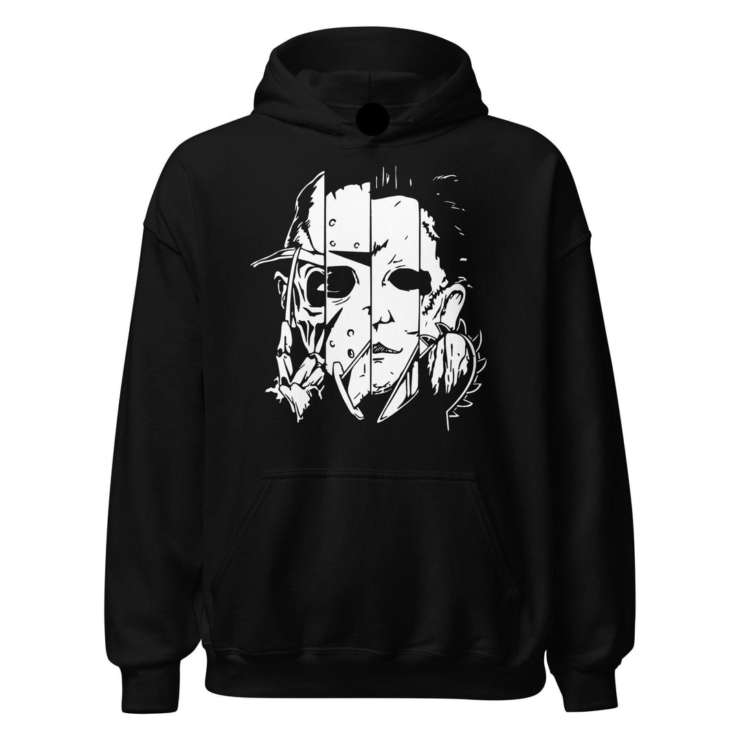 Horror Movie Hoodie Evil Faces Midweight Ultra Soft Cotton Unisex Pullover