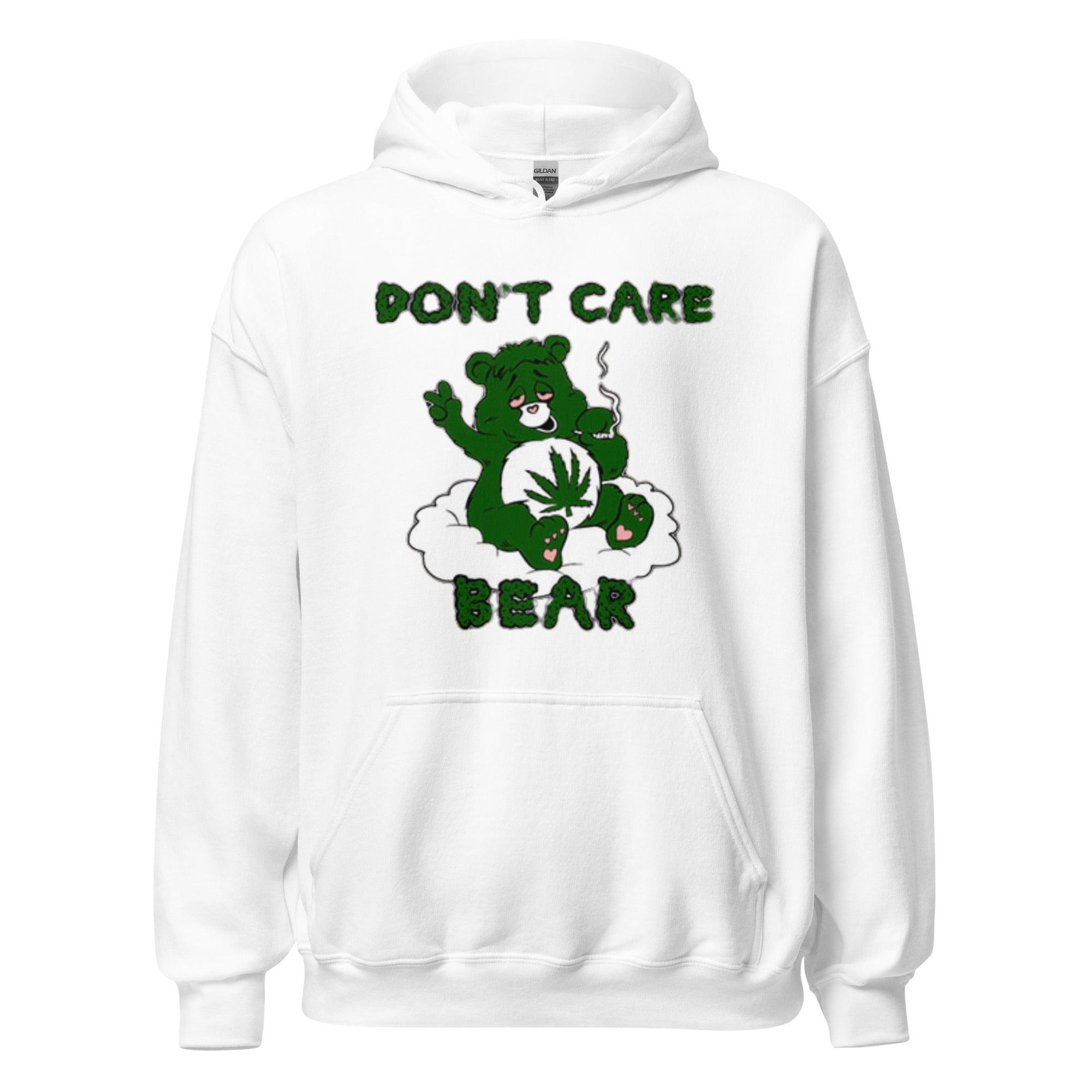 Dont Care Bear Weed Hoodie Ultra Soft Blended Cotton Blend Midweight Unisex Pullover - TopKoalaTee