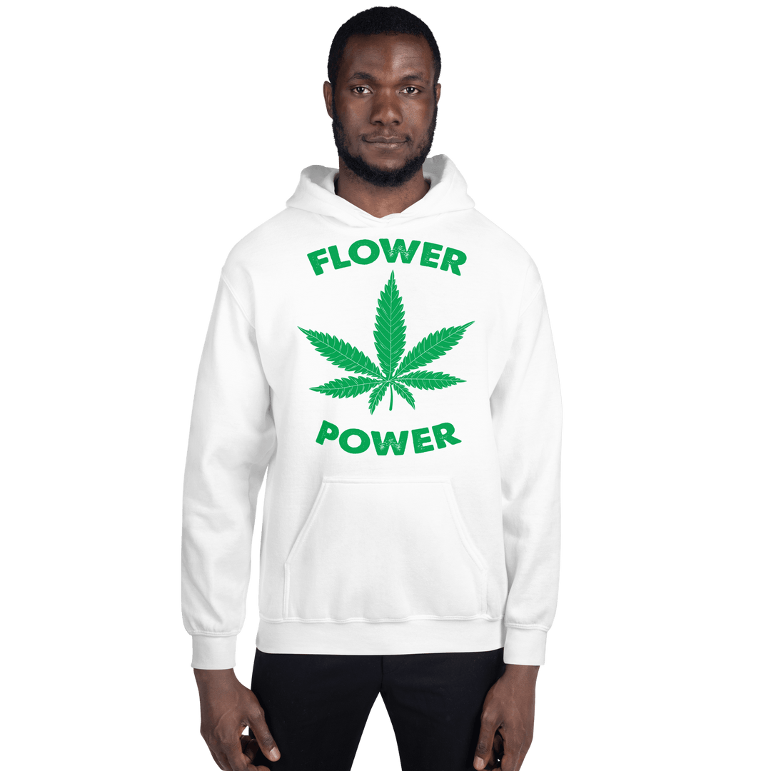 Weed Hoodie Marijuana Leaf Flower Power Heavy Cotton Blend Unisex Pullover - TopKoalaTee