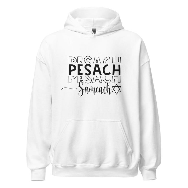 Seasonal Hoodie Pesach Samach Happy Passover DTG Blended Cotton Unisex Pullover - TopKoalaTee
