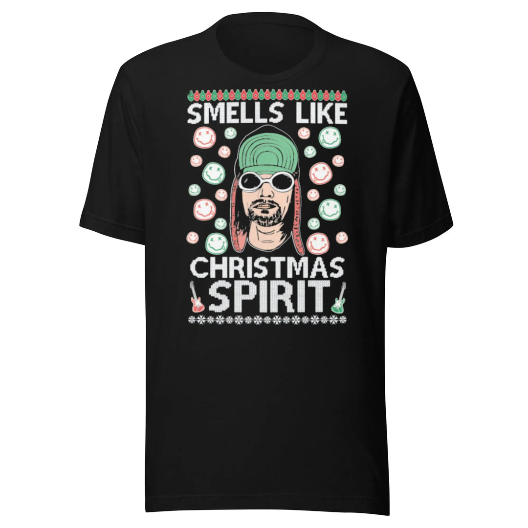 Ugly Christmas Graphic Crewneck Tshirt 80's Grunge Smells Like Christmas Spirit